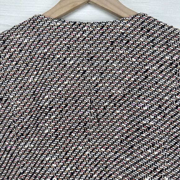 Talbots Tweed Blazer Lady Jacket Women 12 Black Pink Long Sleeves Round Neck - Picture 6 of 12